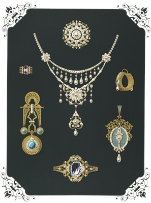 PNG画像｜ジュエリー（宝石）装飾アンティークイラスト素材