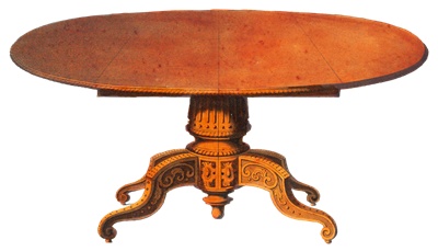PNG画像｜ロココ調折りたたみ式丸テーブル アンティークイラスト素材
