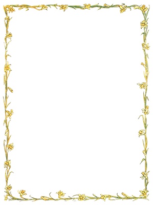 PNG画像|春の小花フレーム アンティークイラスト素材2枚