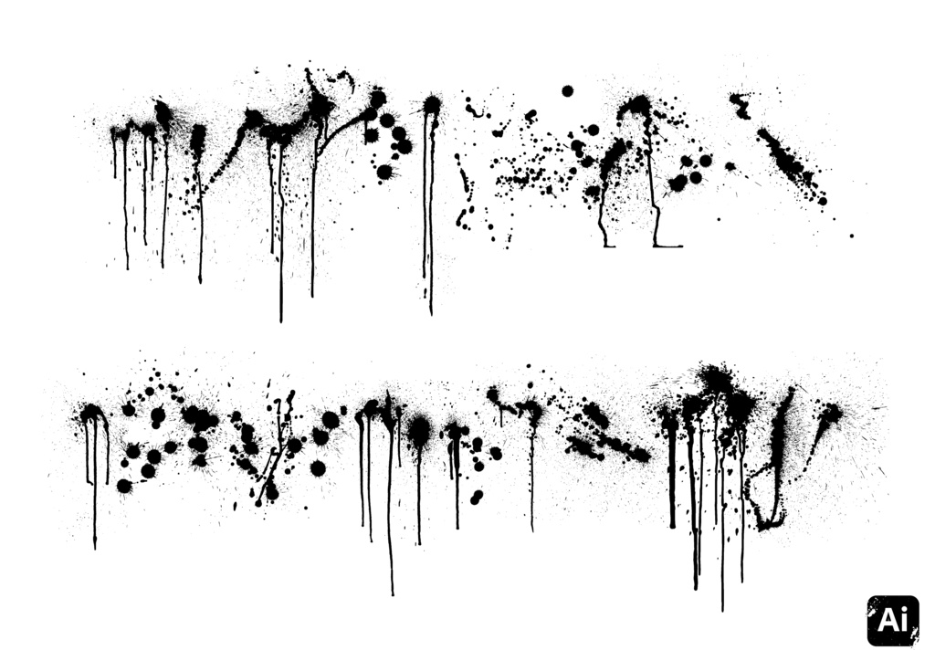 【デザイン素材】スプラッシュ＆ペンキ飛沫ベクターセット.ai