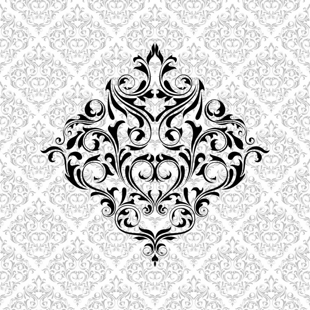 【PNG】ロイヤルダマスク装飾パターンセット