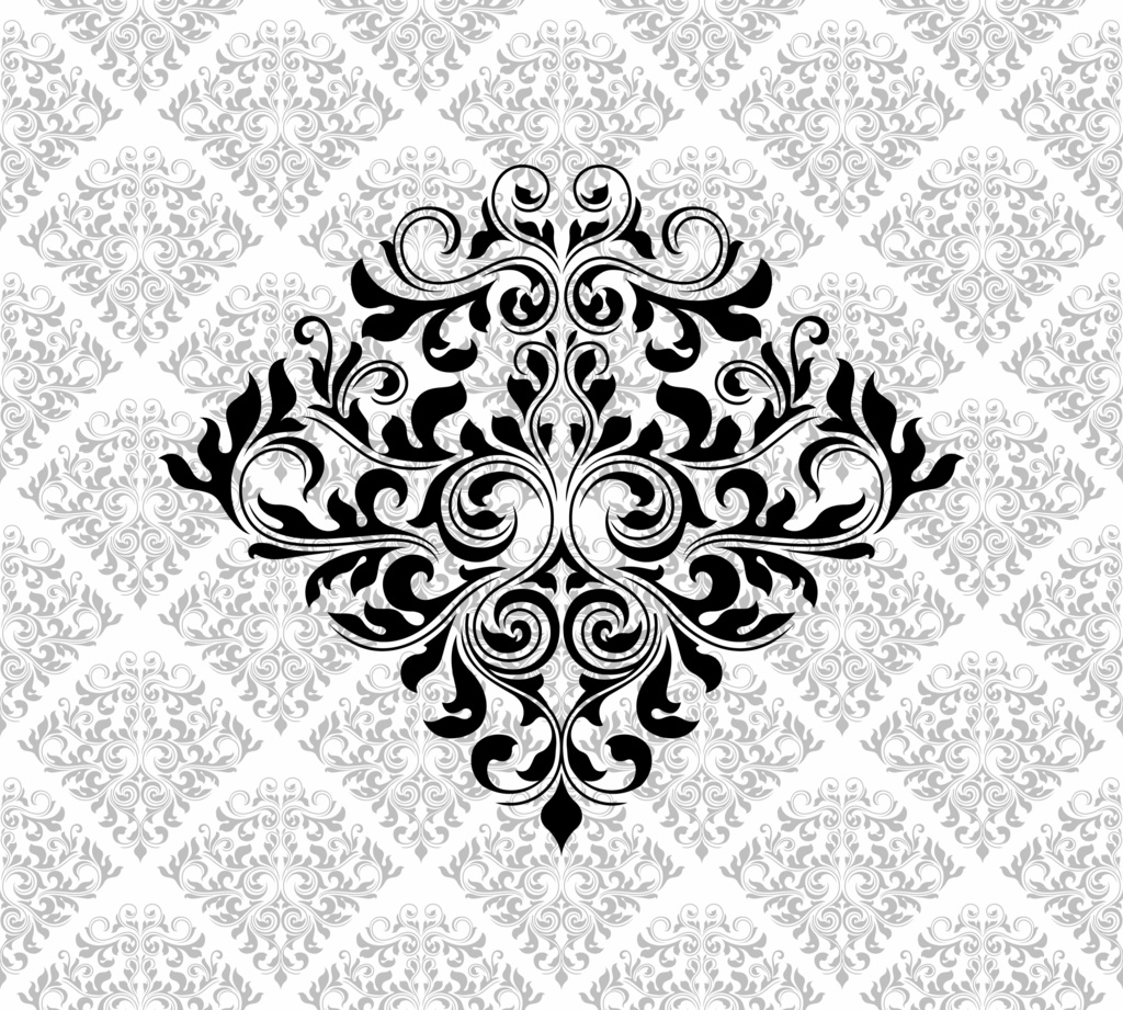 【PNG】ロイヤルダマスク装飾パターンセット