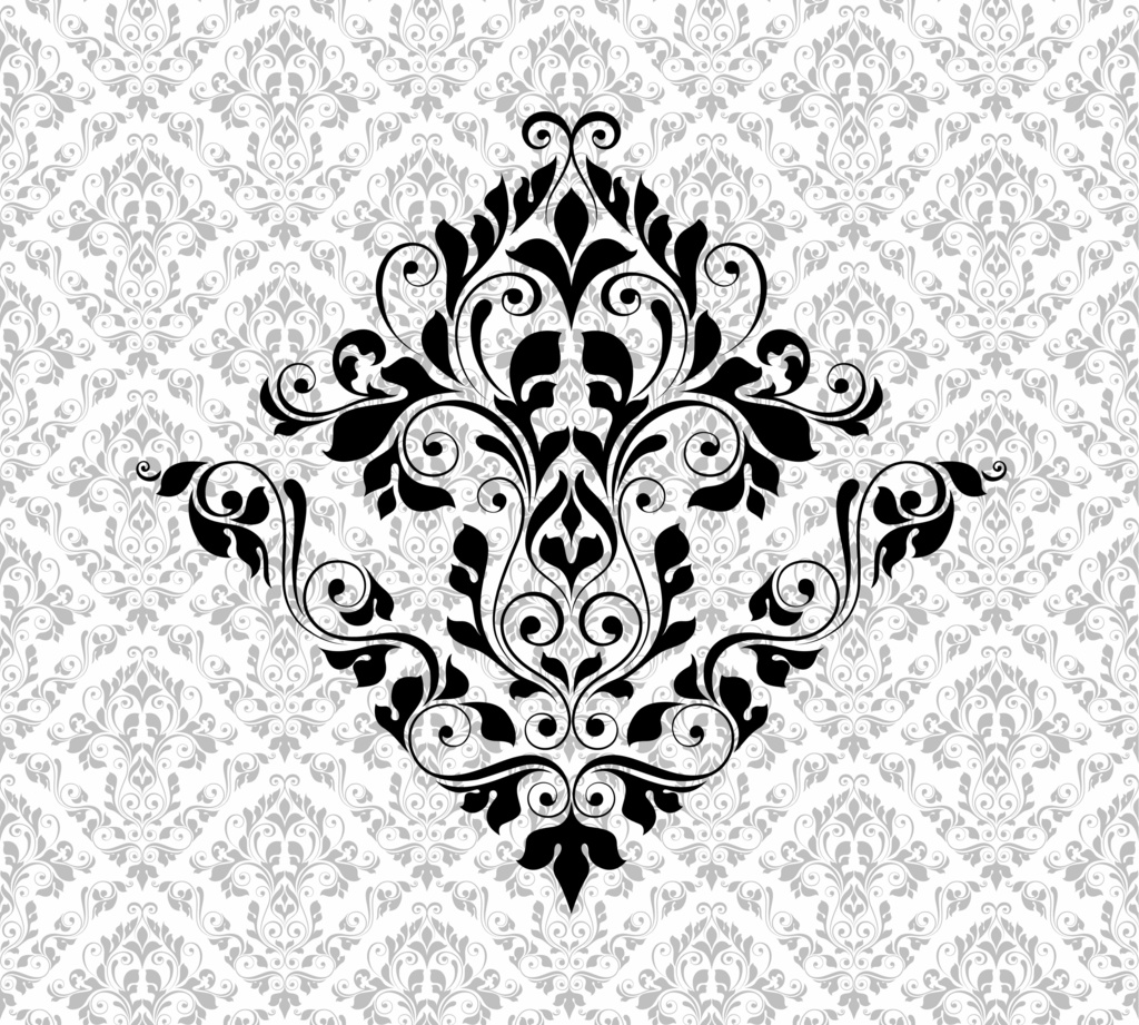 【PNG】ロイヤルダマスク装飾パターンセット