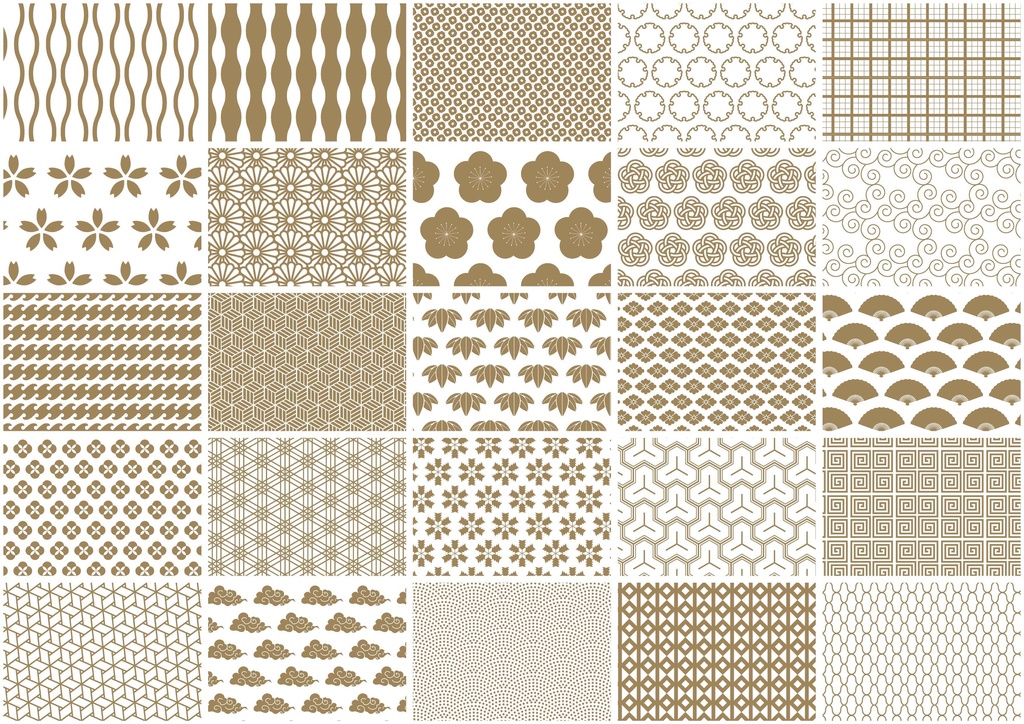 【デザイン素材】和柄パターンセット50種 ai