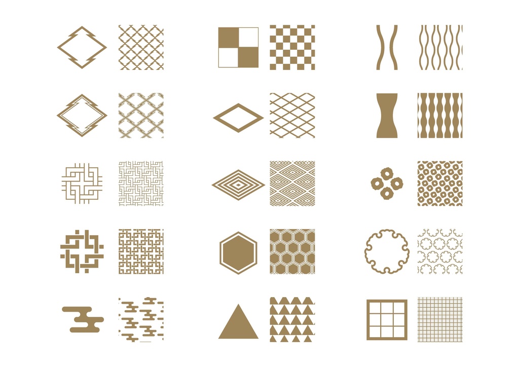 【デザイン素材】和柄パターンセット50種 ai