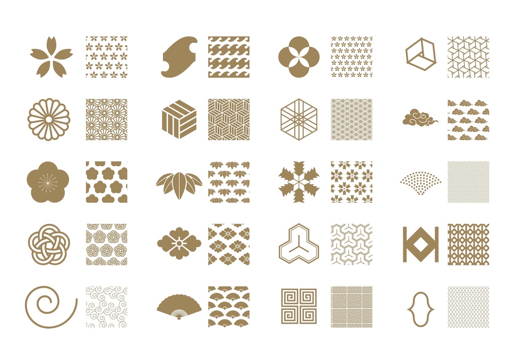 【デザイン素材】和柄パターンセット50種 ai