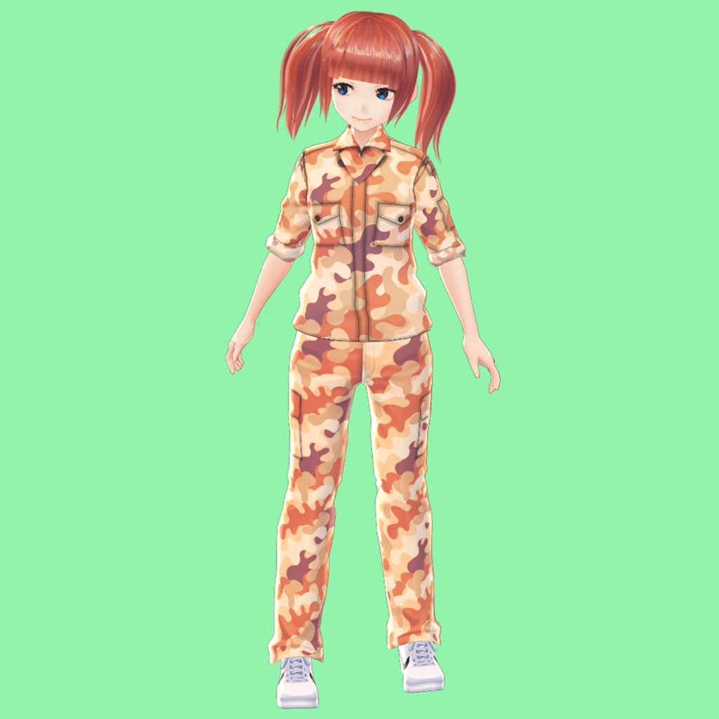【VRoid】無料版あり!迷彩服上下セット 全6色