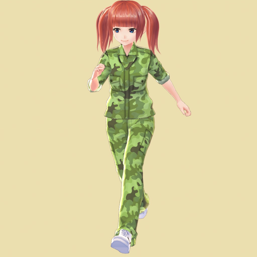 【VRoid】無料版あり!迷彩服上下セット 全6色