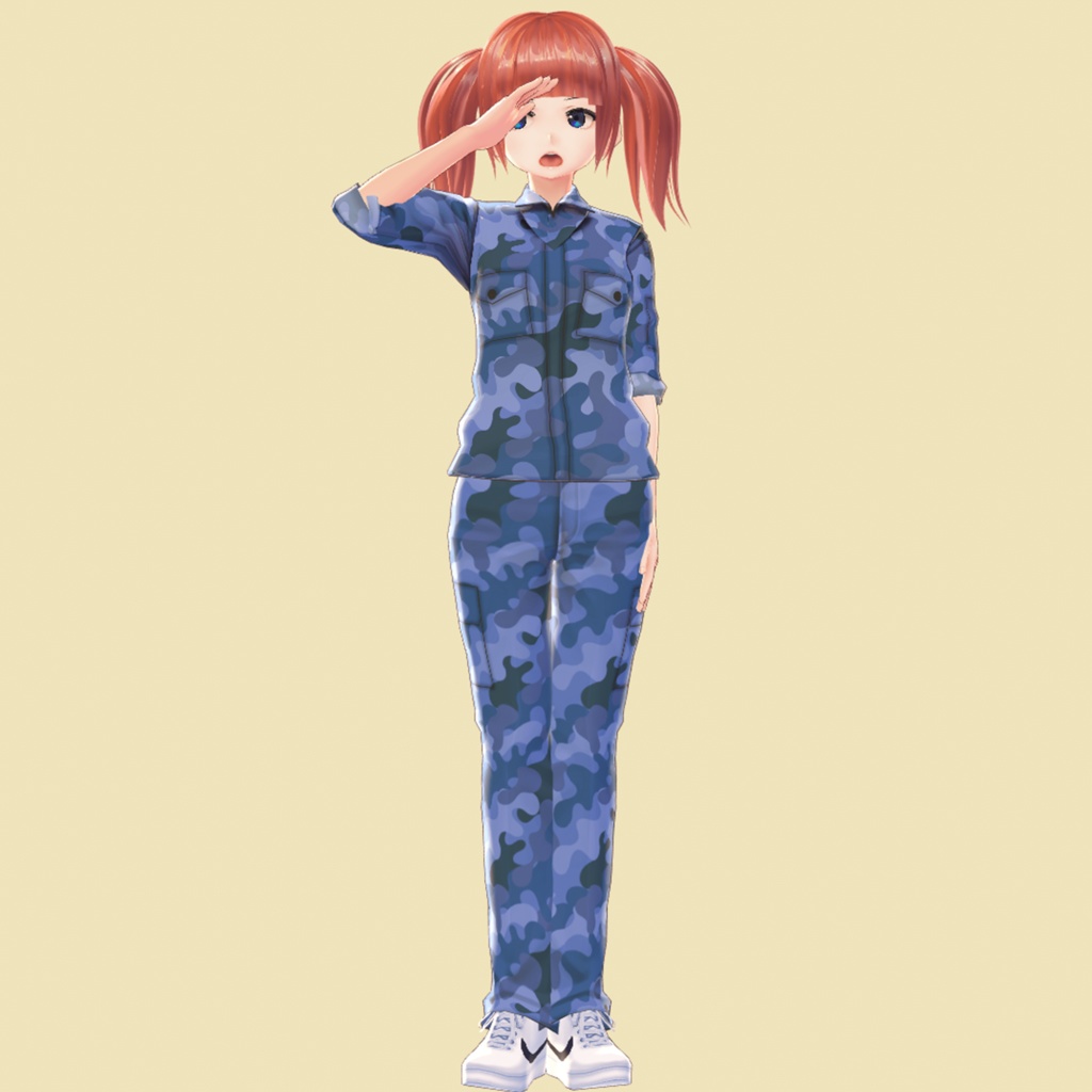 【VRoid】無料版あり!迷彩服上下セット 全6色
