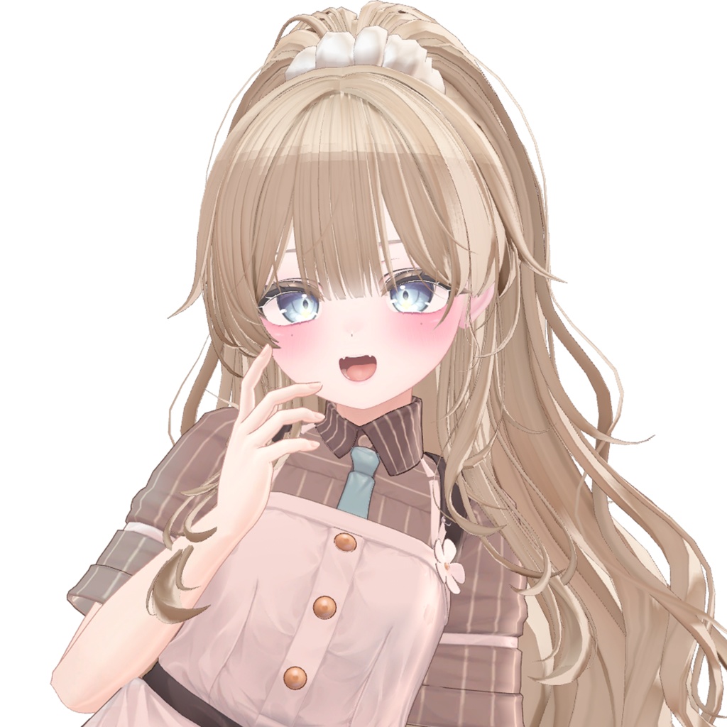 [3Dヘアモデル] Long wavy ponytail -Remake-