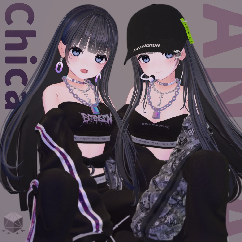 11アバター対応 [VRC Hair] Chica ft.EXTENSION CLOTHING x ANKA