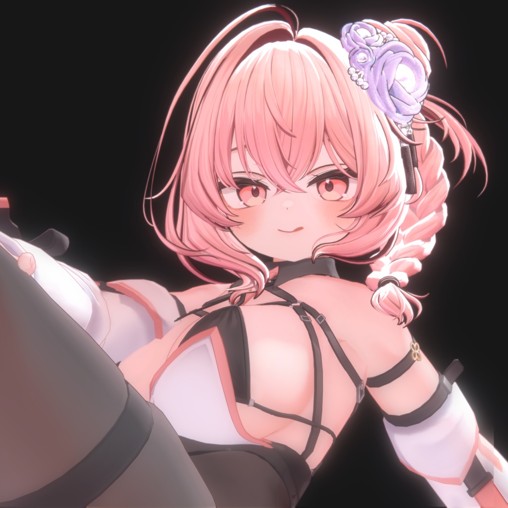 [3Dヘアモデル] Side Braid Bun Hair (8アバター対応) 缩略图 3
