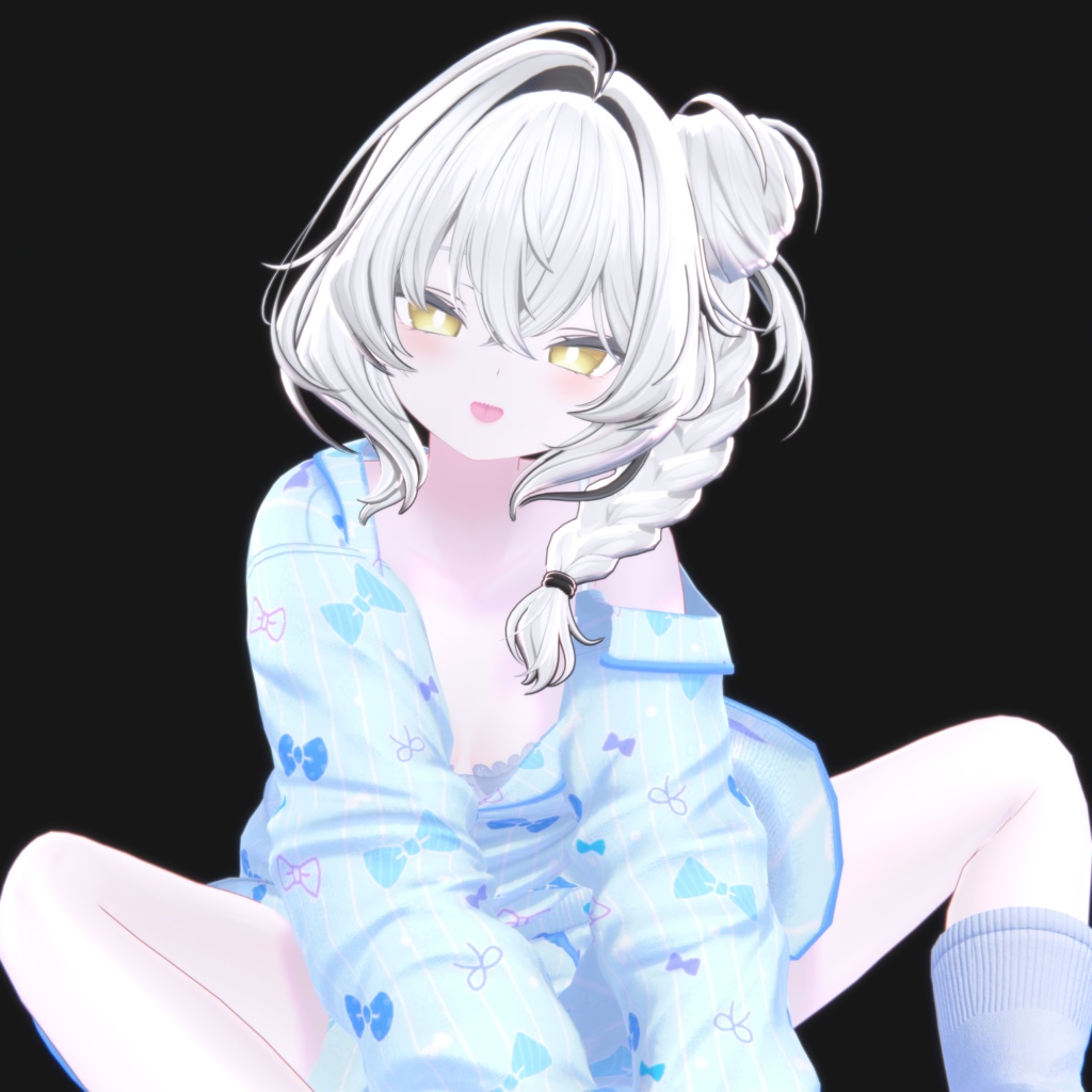 [3Dヘアモデル] Side Braid Bun Hair (8アバター対応) 缩略图 7