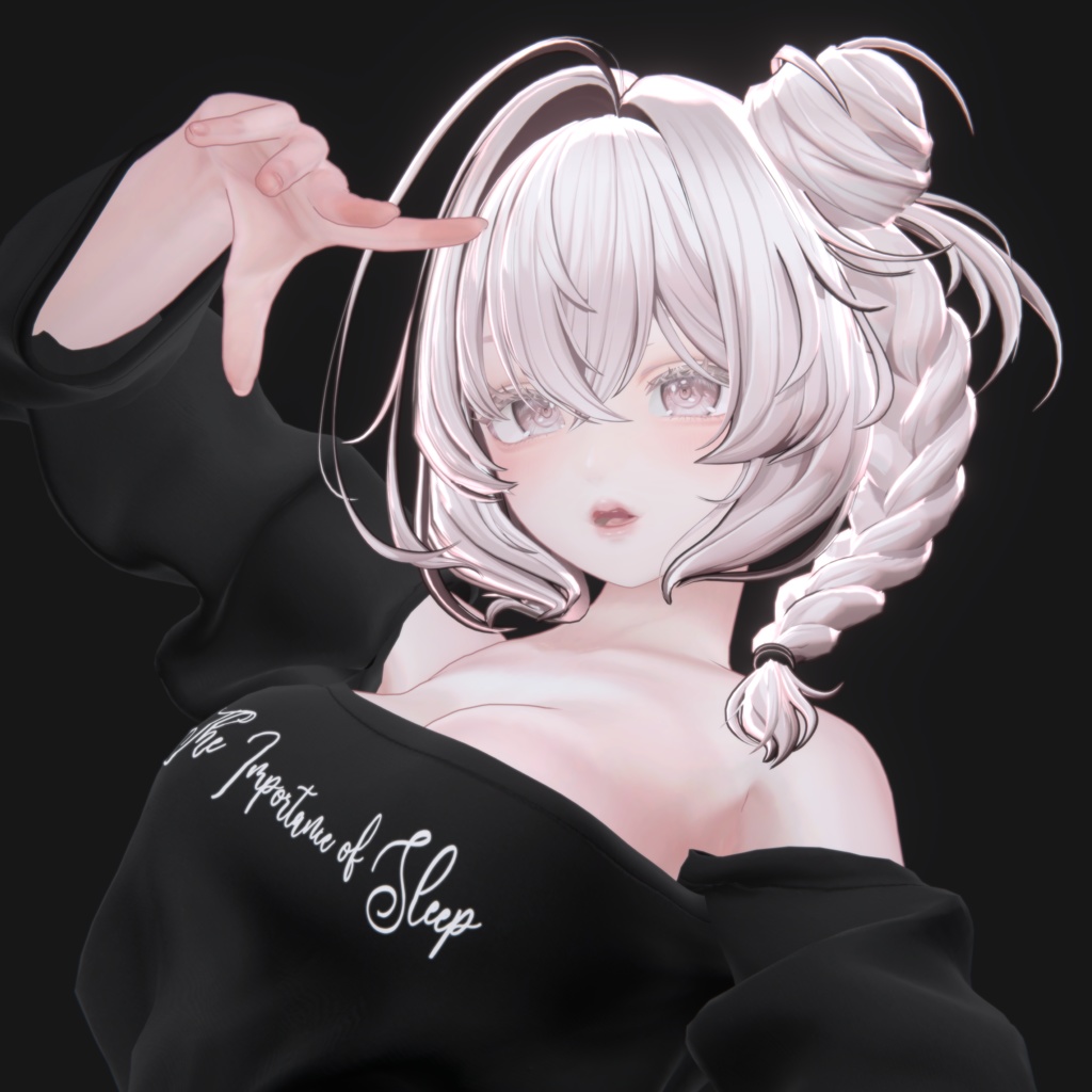 [3Dヘアモデル] Side Braid Bun Hair (8アバター対応) 缩略图 2