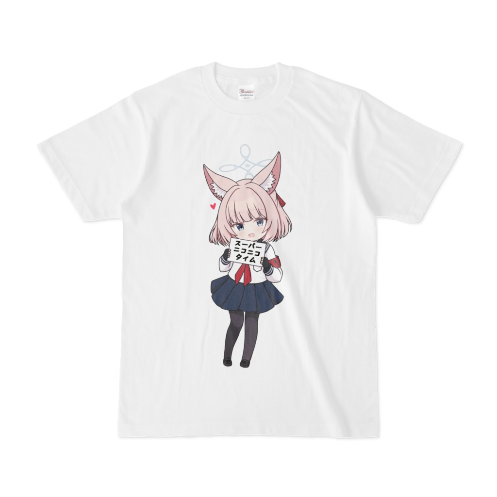 ニコちゃんのスーパーニコニコタイムTシャツ（白）