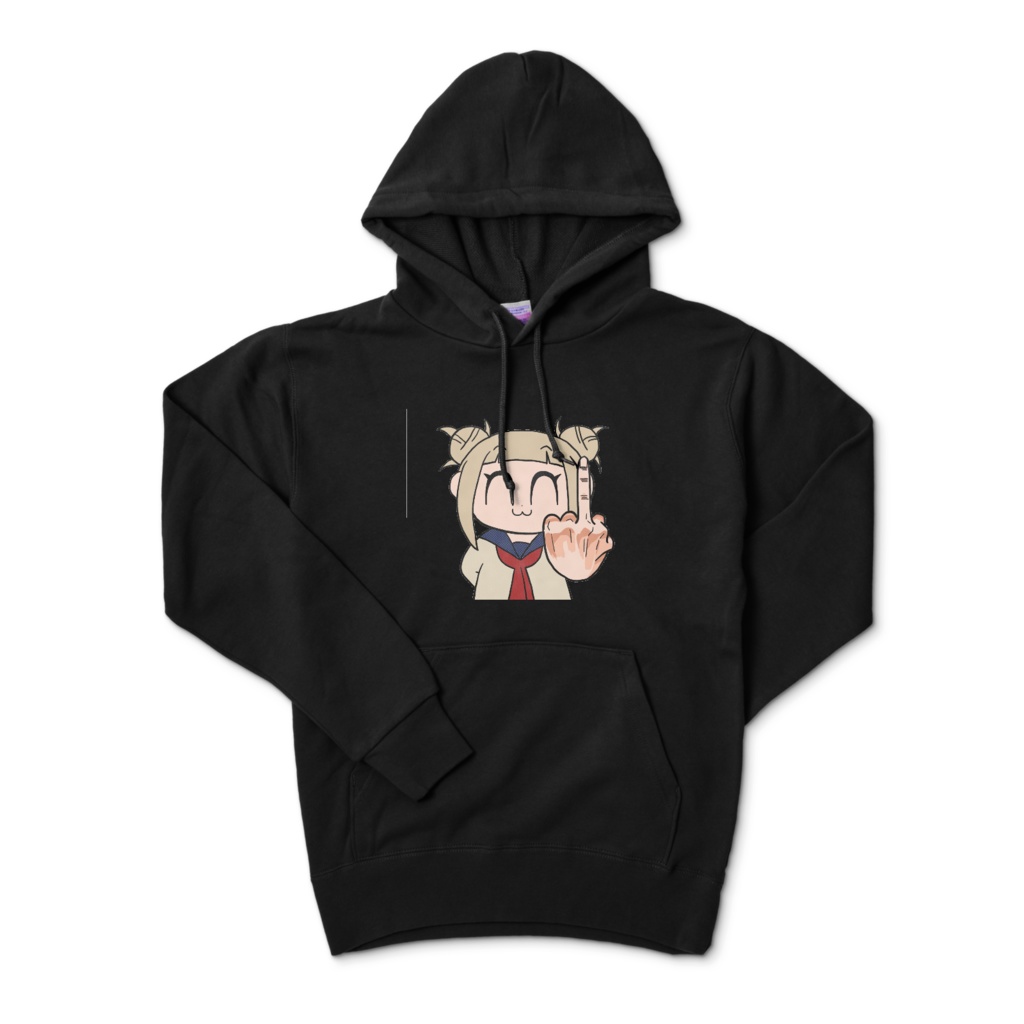 ポプテピピック風トガちゃんプルパーカー(ブラック)
