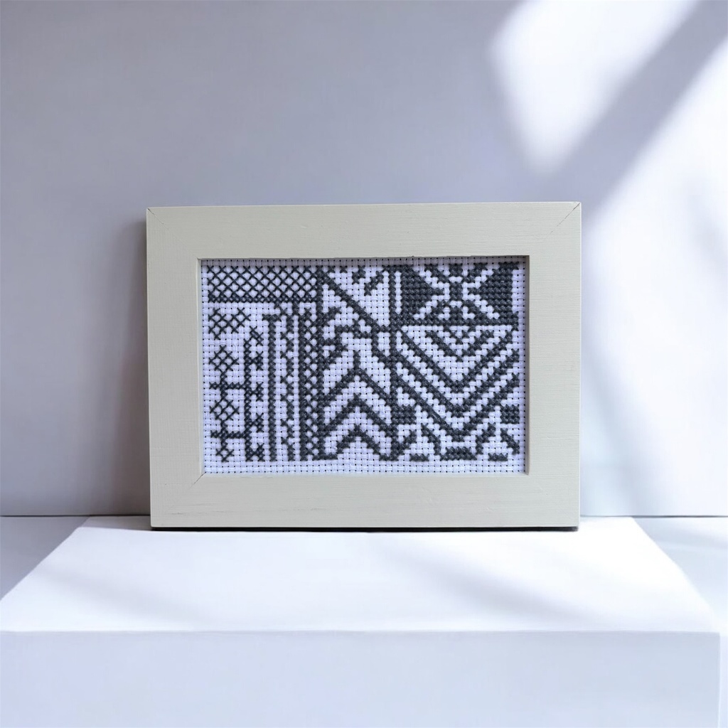 《幾何学ミックス柄02》クロスステッチ図案｜53×34｜PDFデータ｜初心者向け