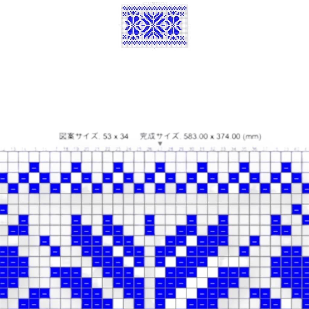 《幾何学ミックス柄01》クロスステッチ図案|53×34|PDFデータ|初心者向け