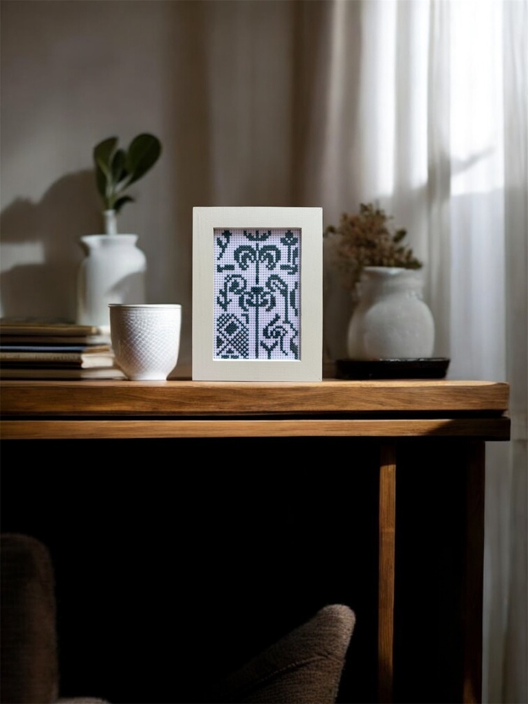 《静と祈りの紋様》クロスステッチ図案|53×34|PDFデータ