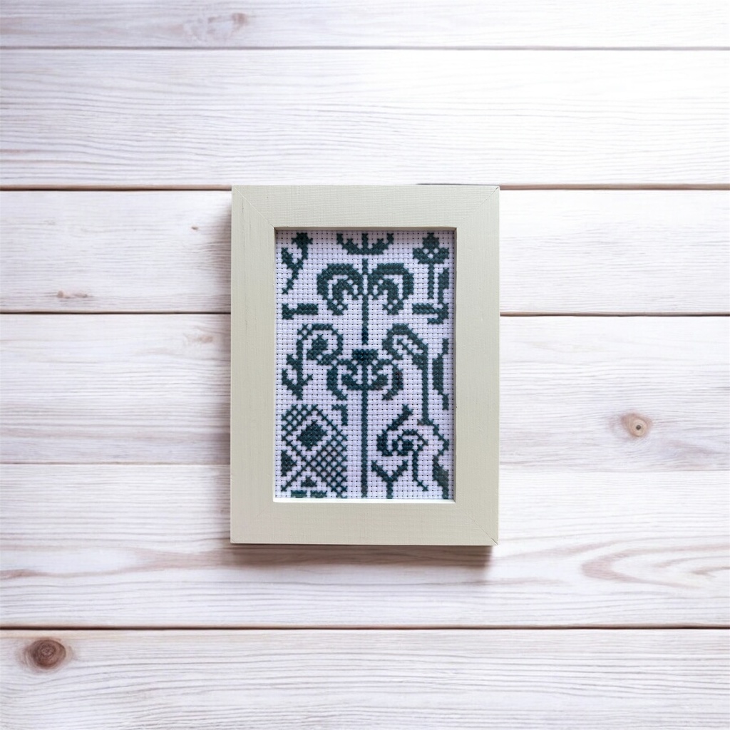 《静と祈りの紋様》クロスステッチ図案｜53×34｜PDFデータ