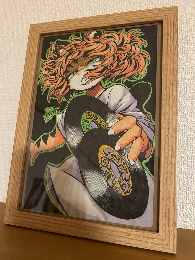 原画 イラスト 『Vinyl』　B5サイズ 額装