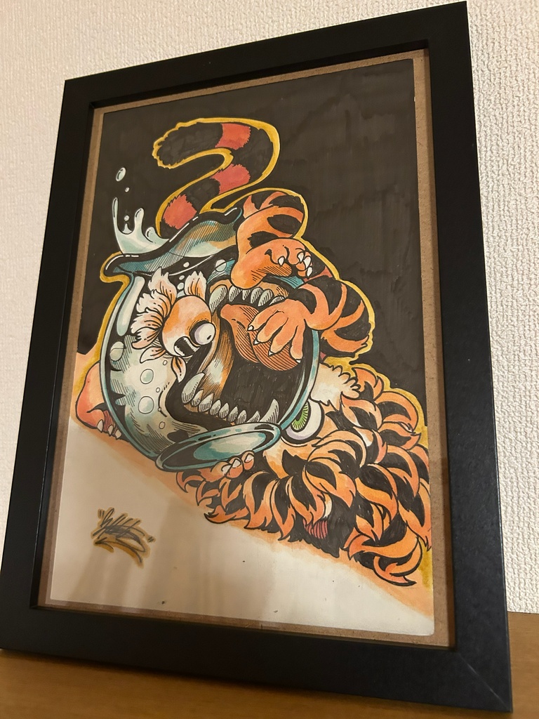 原画 イラスト 『Predator』　B5サイズ 額装