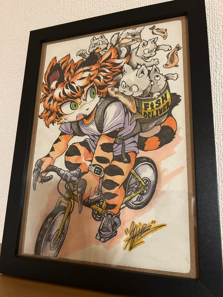 原画 イラスト 『Deliver』　B5サイズ 額装