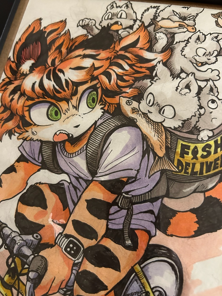 原画 イラスト 『Deliver』 B5サイズ 額装