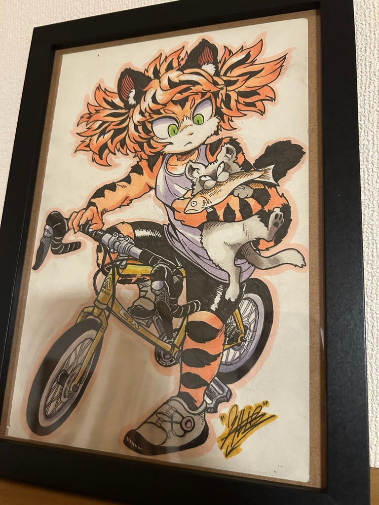 原画 イラスト 『Thief cat』　B5サイズ 額装