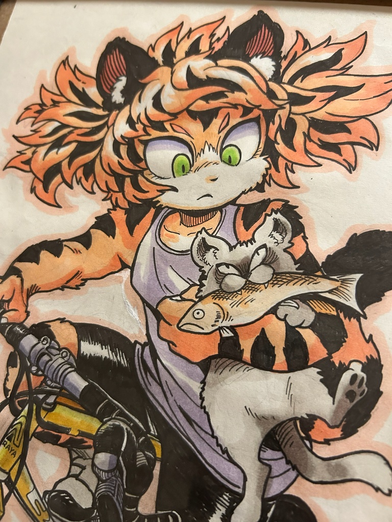 原画 イラスト 『Thief cat』 B5サイズ 額装