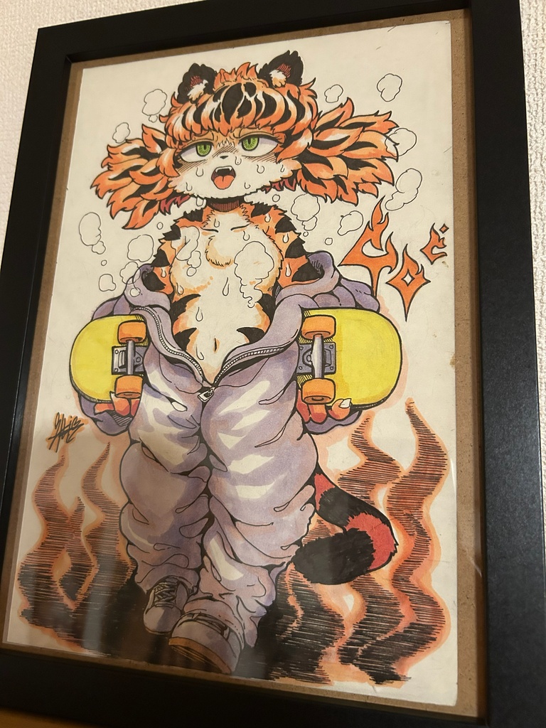 原画 イラスト 『Extreme heat』　B5サイズ 額装