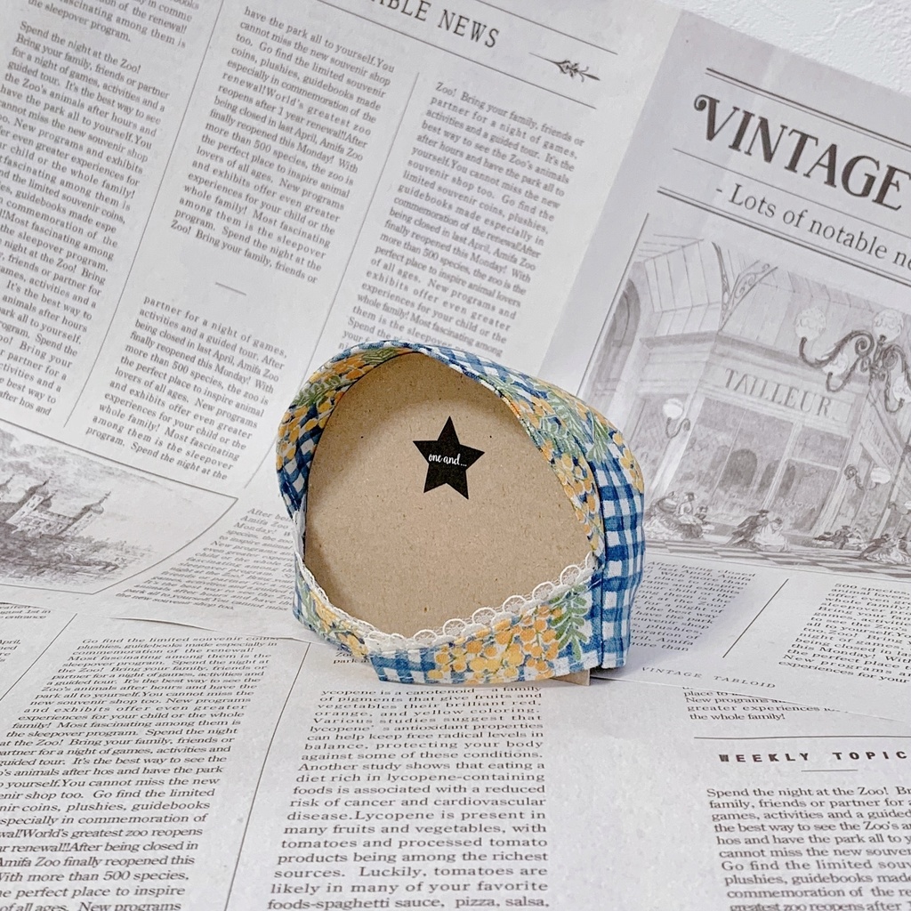 ふわのうか帽子　ミモザBlue