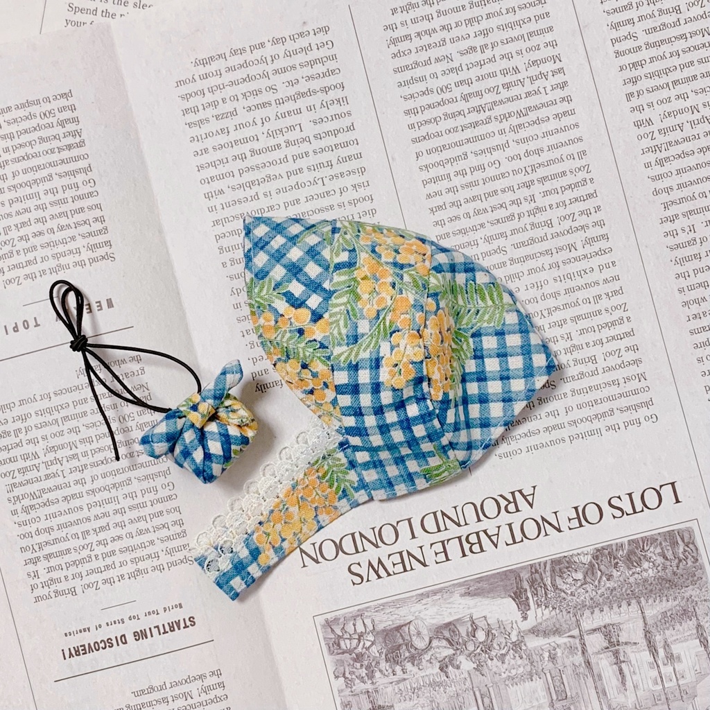 ふわのうか帽子 ミモザBlue