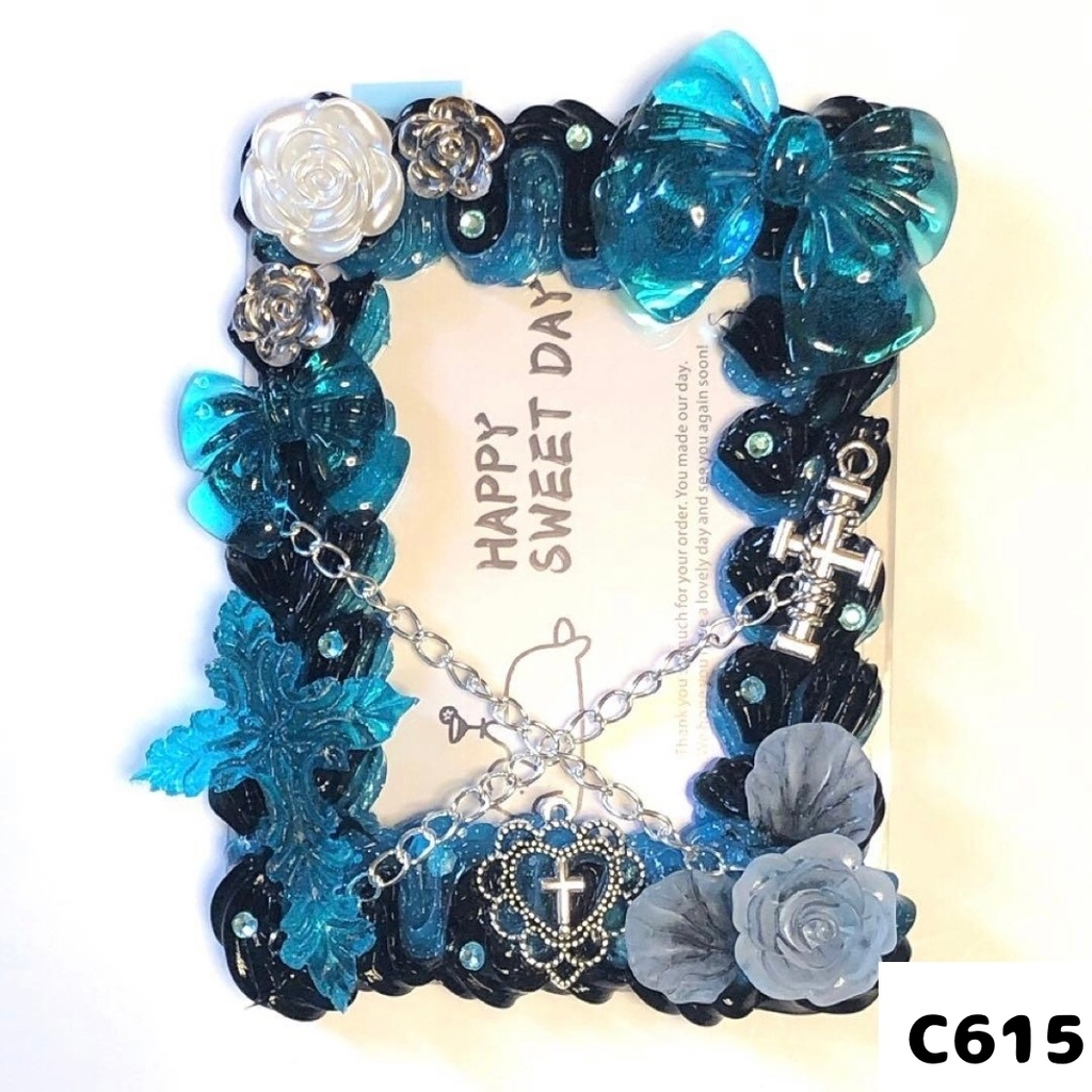 【C60シリーズ】ホイップデコ 硬質ケース クロス チャーム リボン