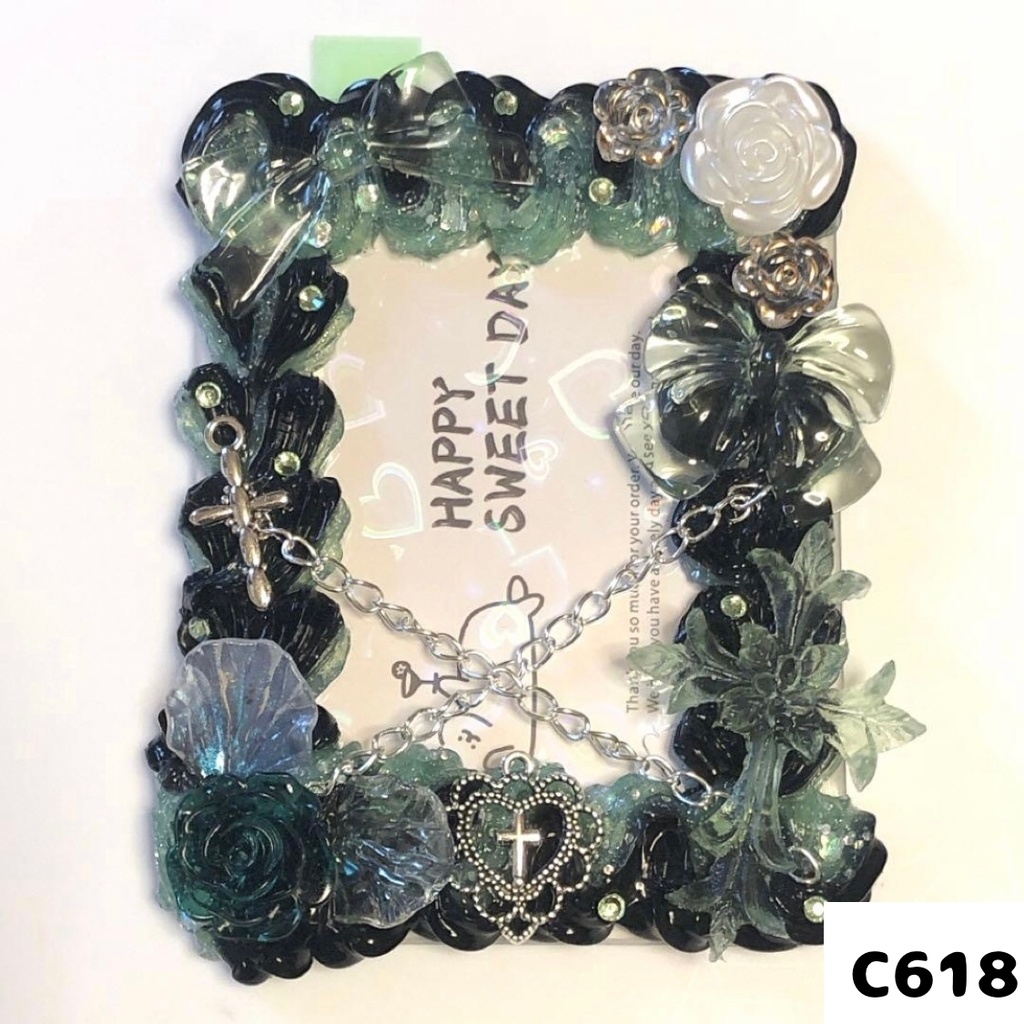 【C60シリーズ】ホイップデコ 硬質ケース クロス チャーム リボン