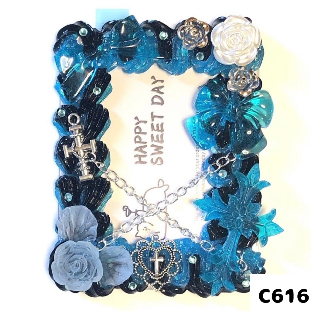 【C60シリーズ】ホイップデコ 硬質ケース クロス チャーム リボン