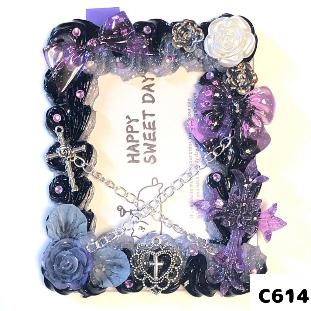 【C60シリーズ】ホイップデコ 硬質ケース クロス チャーム リボン