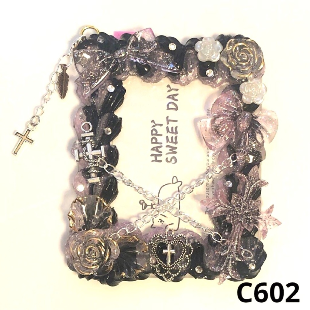 【C60シリーズ】ホイップデコ 硬質ケース クロス チャーム リボン