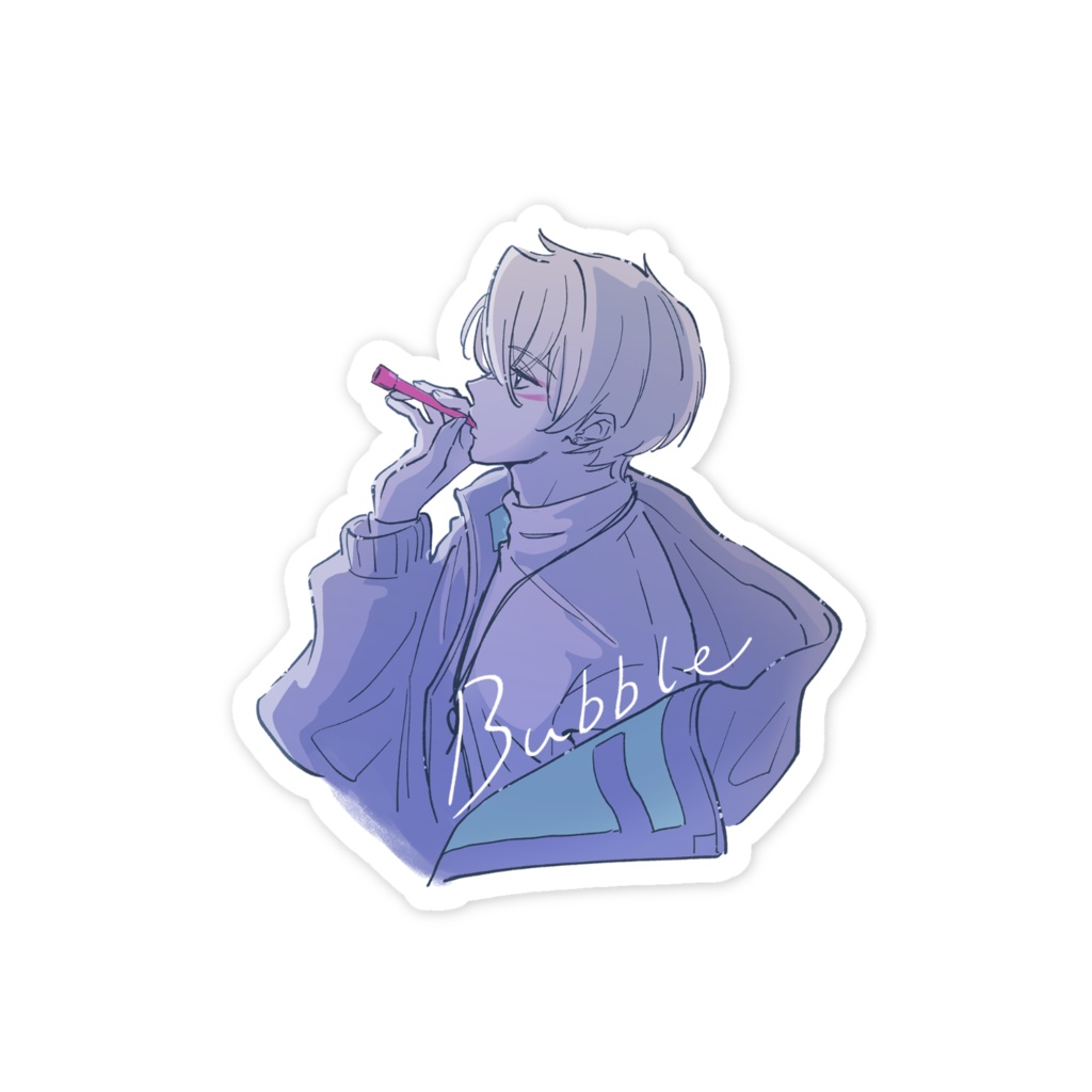 たちべや "bubble" スマホステッカー - 横顔 -