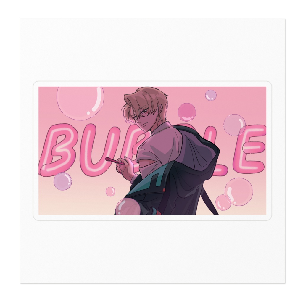たちべや "bubble" ステッカー - 見返り橘 ネオン -