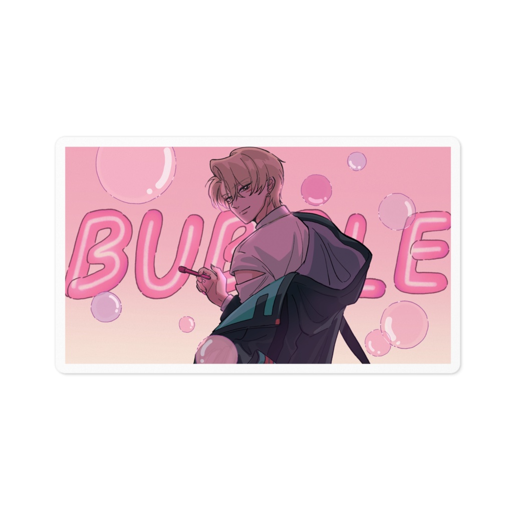 たちべや "bubble" ステッカー - 見返り橘 ネオン -