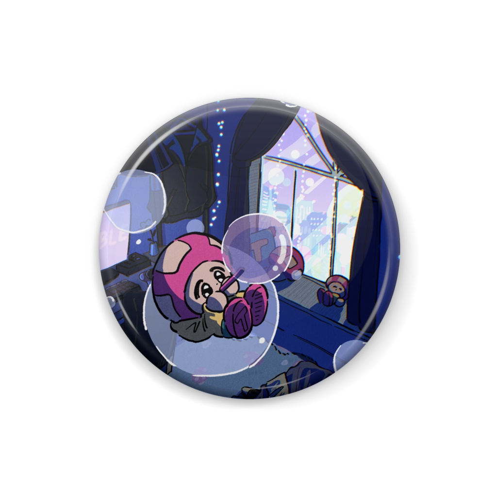 たちべや "bubble" 缶バッジ - おやすみ -