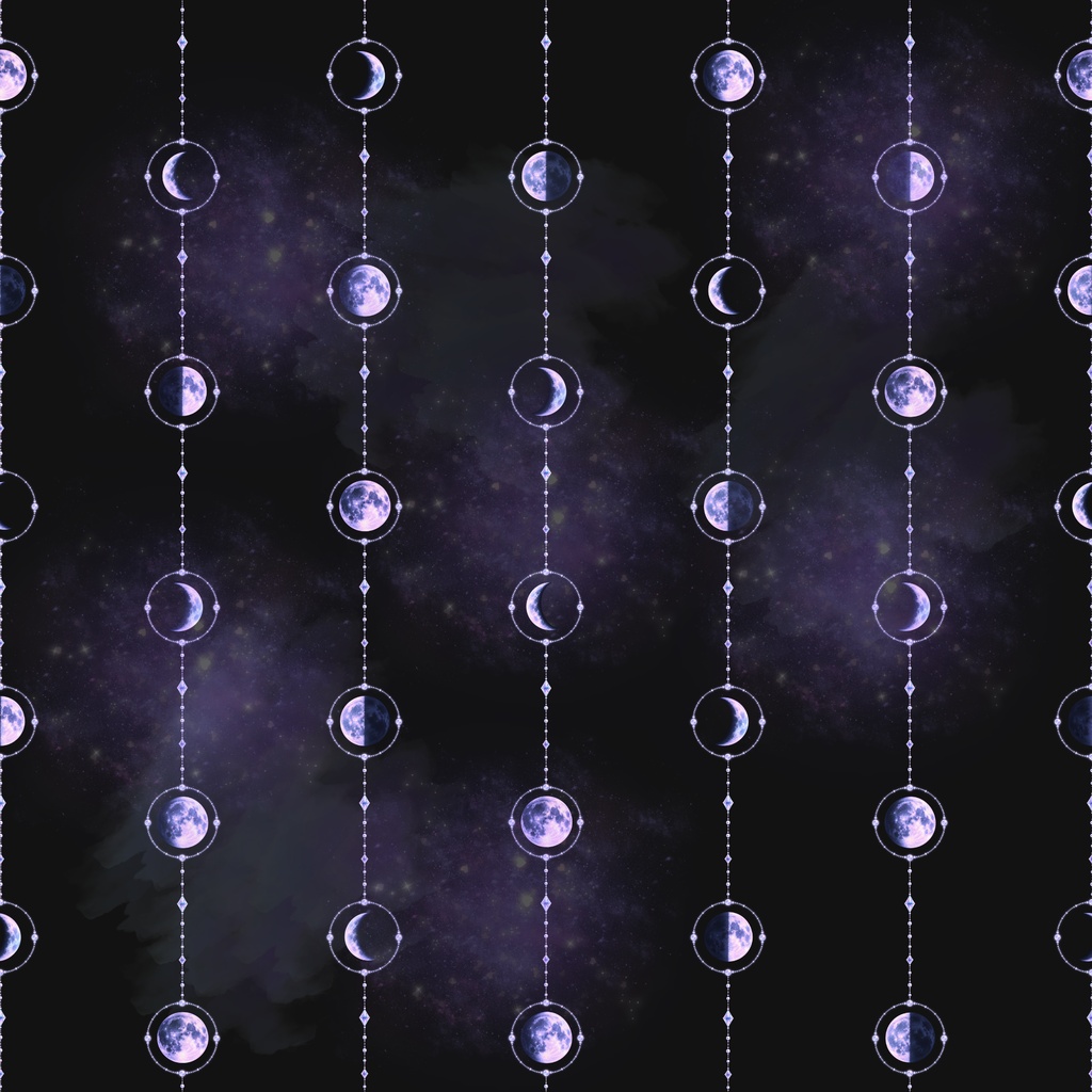Moon Phase｜月と星の幻想背景素材 5色セット｜配信・SNS・デジタルペーパー