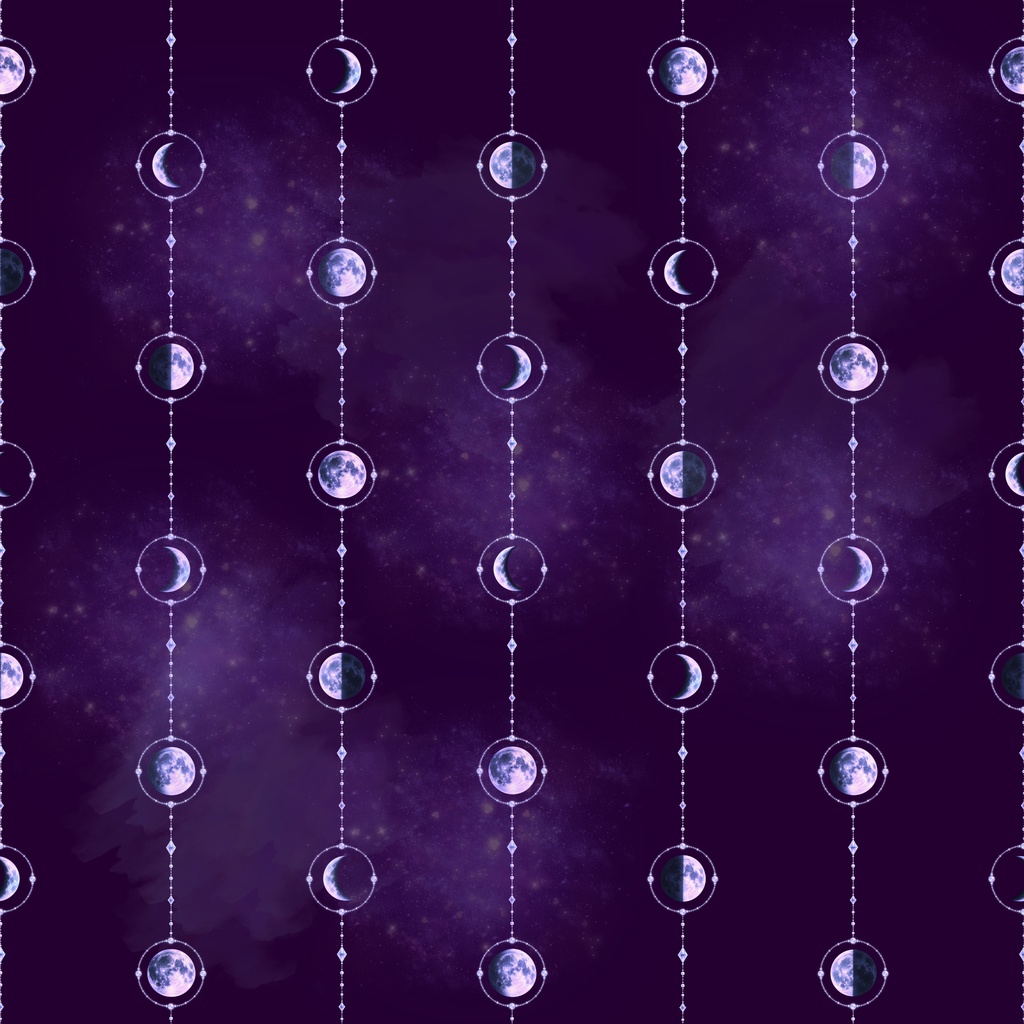 Moon Phase|月と星の幻想背景素材 5色セット|配信・SNS・デジタルペーパー
