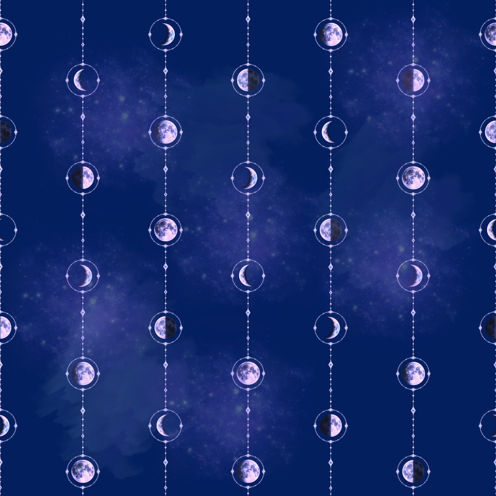 Moon Phase|月と星の幻想背景素材 5色セット|配信・SNS・デジタルペーパー