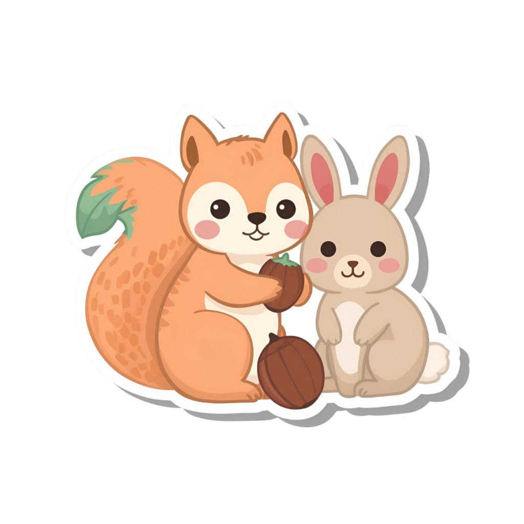 秋のキャラクターイラスト素材集|リス・どんぐり・かぼちゃ(商用OK)