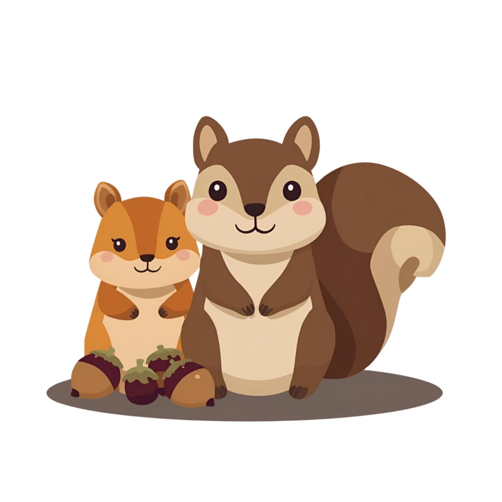 秋のキャラクターイラスト素材集|リス・どんぐり・かぼちゃ(商用OK)