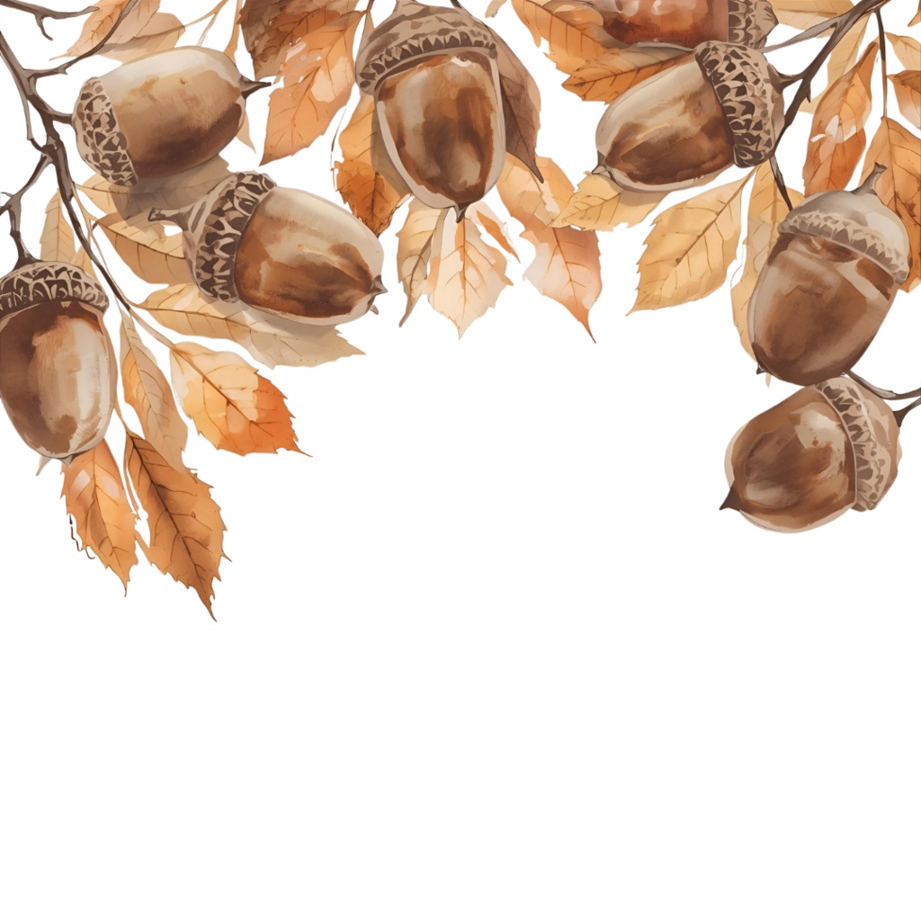 秋の水彩クリップアートセット|紅葉・どんぐり・かぼちゃ・リスetc.