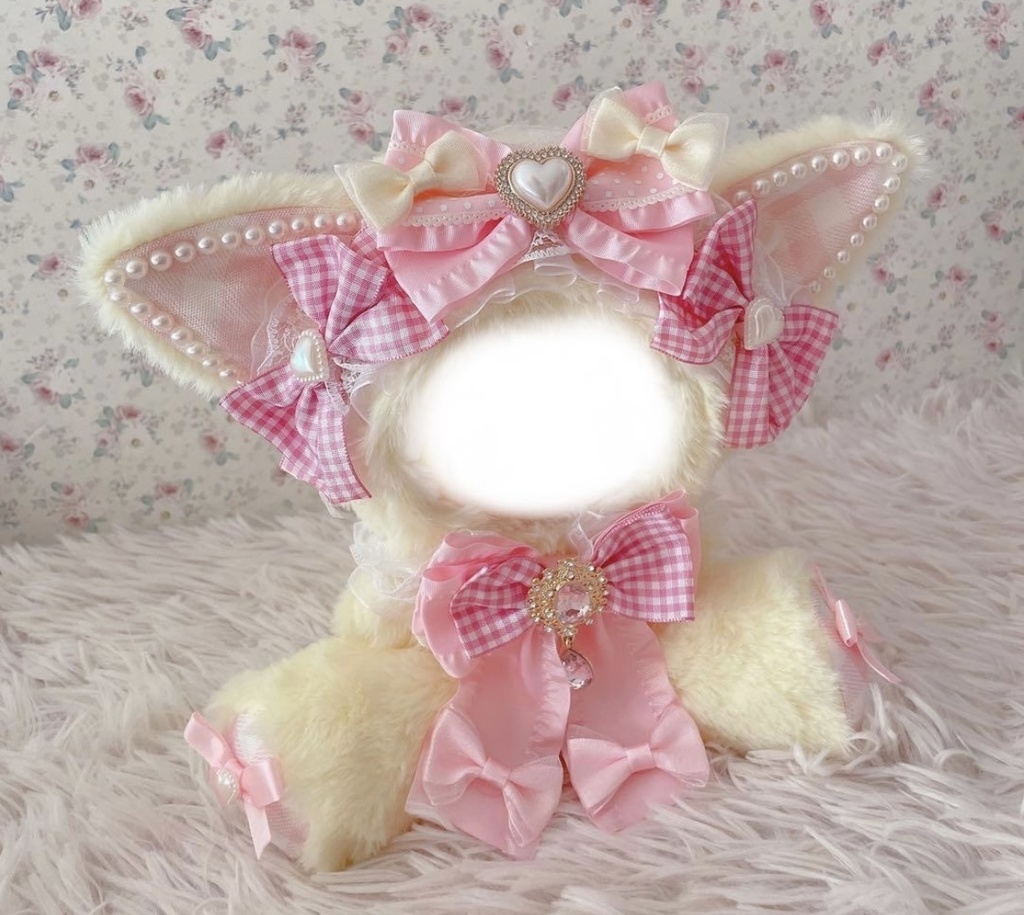 ♡お座り16cmぬい服♡猫の着ぐるみ♡ゆめかわおすわりぬいぐるみ♡ピンクイエロー