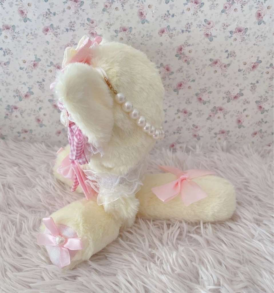 ♡お座り16cmぬい服♡猫の着ぐるみ♡ゆめかわおすわりぬいぐるみ♡ピンクイエロー